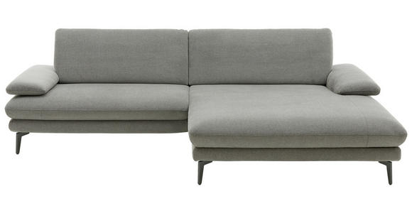 WOHNLANDSCHAFT in Webstoff Grau - Schwarz/Grau, Design, Textil/Metall (284/184cm) - Dieter Knoll