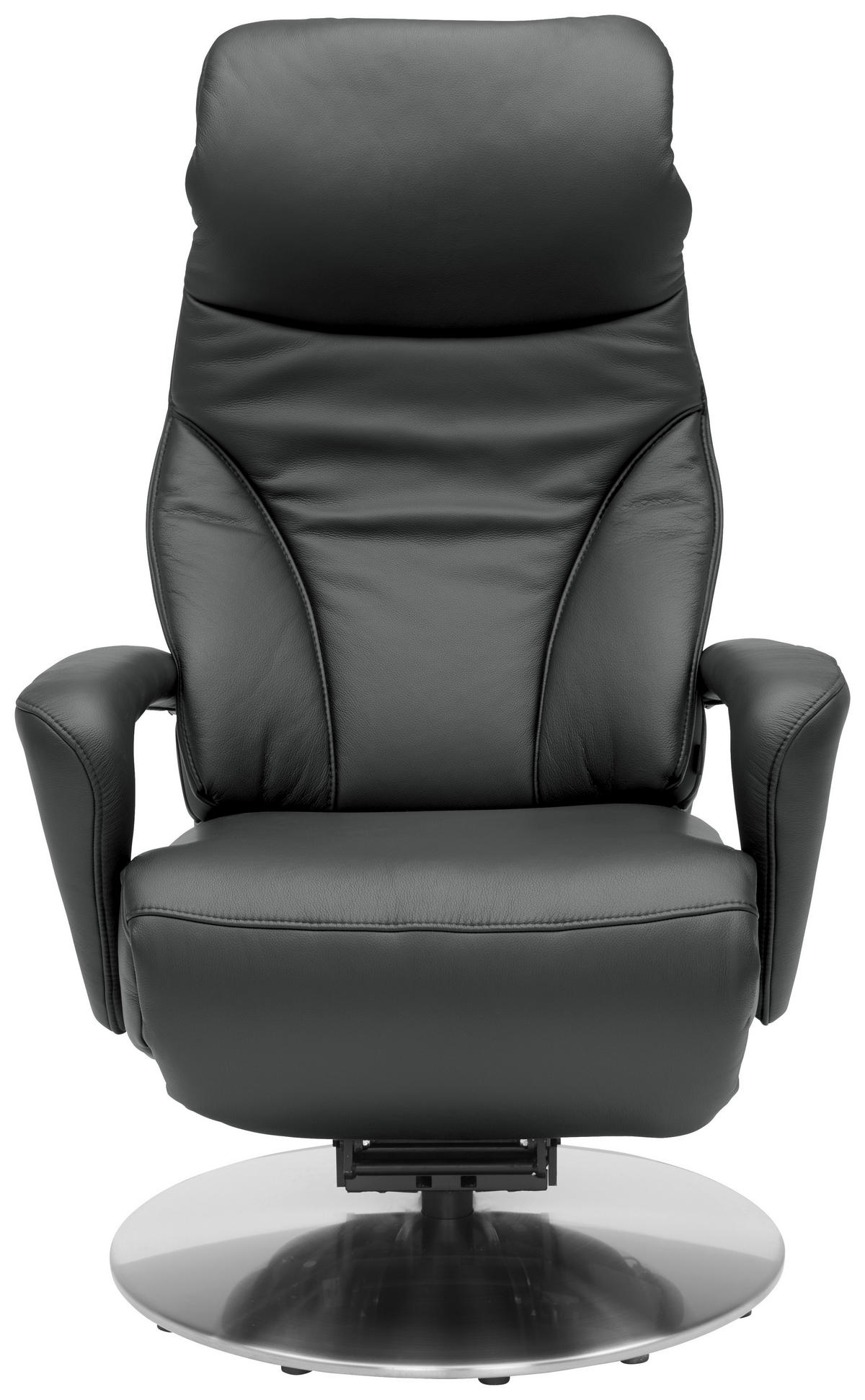 RELAXSESSEL in Leder Anthrazit  - Edelstahlfarben/Anthrazit, Design, Leder/Metall (75/117/88cm) - Dieter Knoll