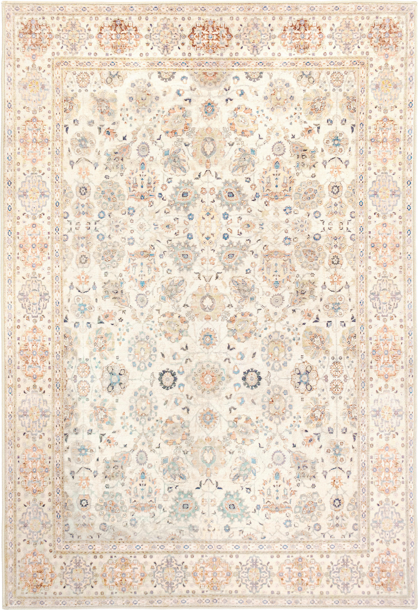 VINTAGE-TEPPICH 130/190 cm LIVING JANE, waschbar Hellrosa, Perlmutt, Pastellblau rechteckig  - Pastellblau/Hellrosa, Design, Kunststoff/Textil (130/190cm) - Lindorug