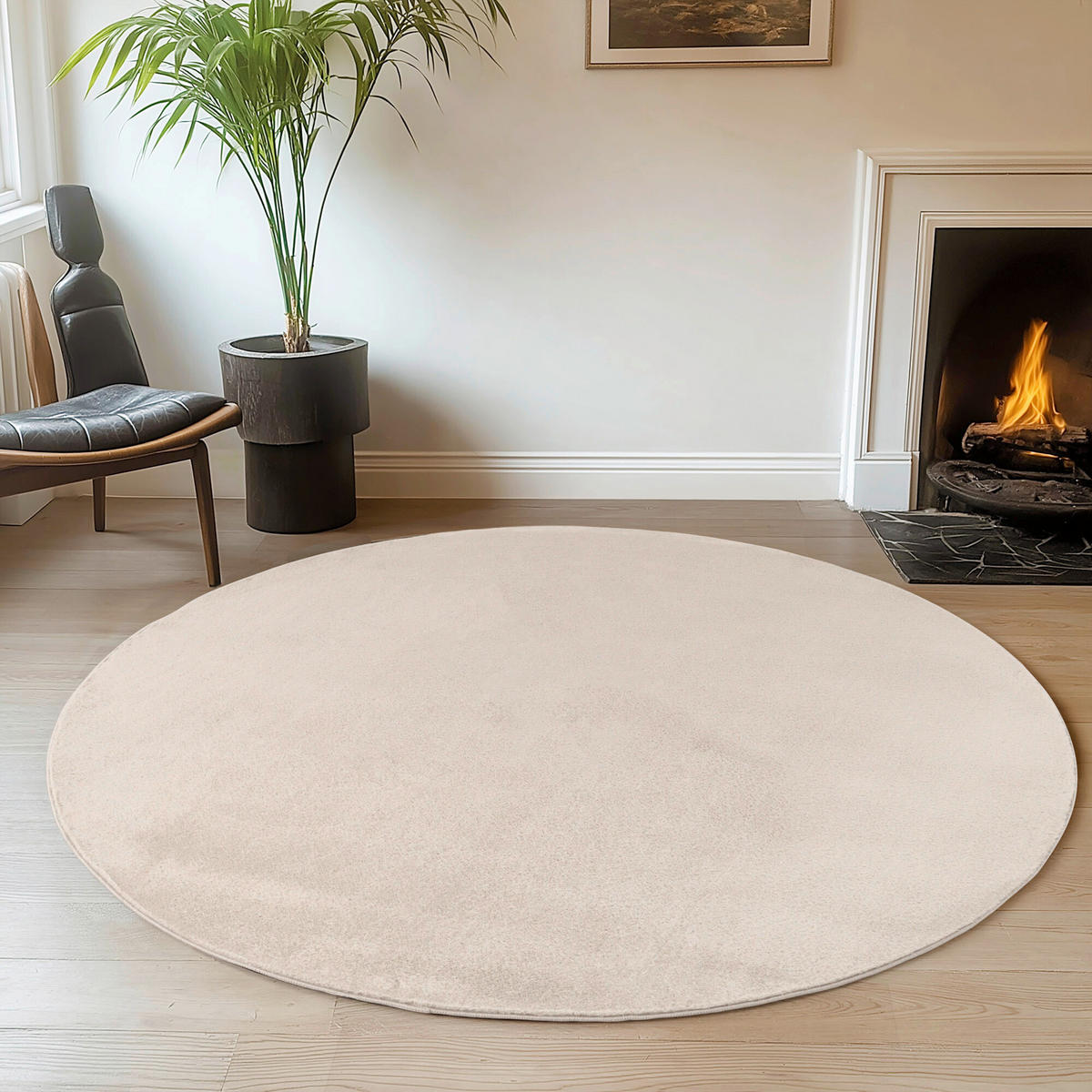 WEBTEPPICH 80 cm Joy Creme  - Creme, Design, Textil (80cm)
