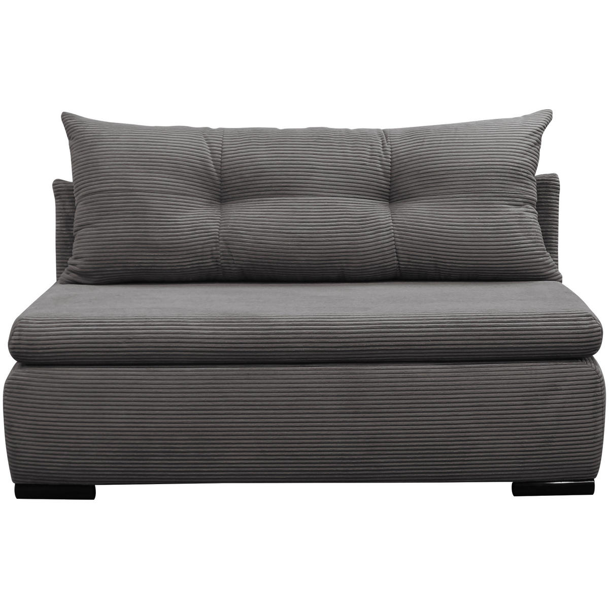SCHLAFSOFA  mit Liegefunktion Cord Grau  - Schwarz/Grau, Design, Kunststoff/Textil (154/93/85cm) - MID.YOU