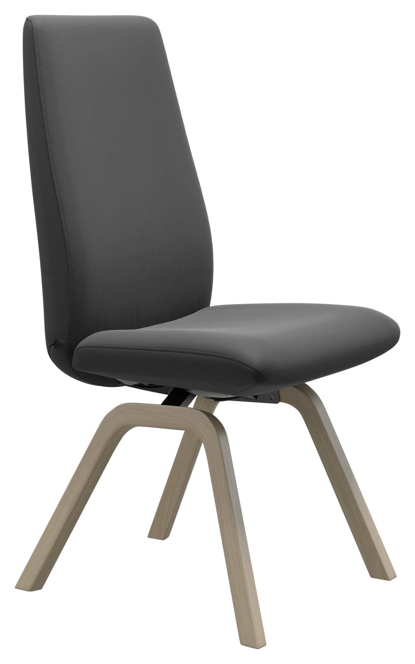 STUHL Echtleder Grau Buche Schichtholz  - Eichefarben/Grau, Design, Leder/Holz (50/105/63cm) - Stressless