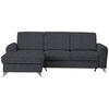ECKSOFA in Flachgewebe Dunkelgrau  - Dunkelgrau/Silberfarben, Design, Textil/Metall (167/244cm) - Cantus