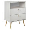 NACHTSCHRANK 50/70/34 cm  - Messingfarben/Weiß, KONVENTIONELL, Holzwerkstoff/Metall (50/70/34cm) - Carryhome