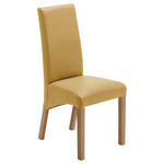 STUHL  in Lederlook Textil  - Currygelb/Buchefarben, KONVENTIONELL, Holz/Textil (47/102/57cm) - Carryhome