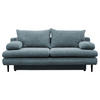 SCHLAFSOFA  in Cord Türkis  - Türkis/Schwarz, Design, Holz/Textil (202/85/99cm) - P & B