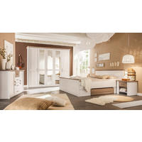 Dulap Cu Uși Rotative, 241/212/62 cm, alb, culoare lemn stejar pufos - alb/culoare lemn stejar pufos, Lifestyle, sticlă/metal (241/212/62cm) - Carryhome