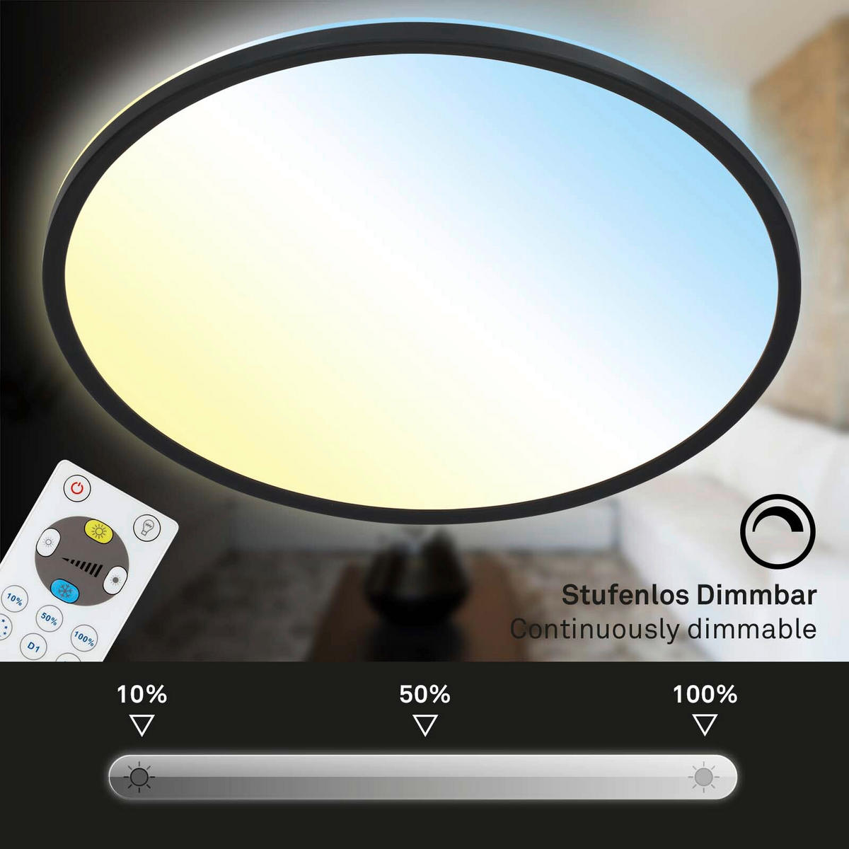 LED-PANEEL 42/2.9 cm   - Schwarz, Design, Kunststoff (42/2.9cm) - Briloner