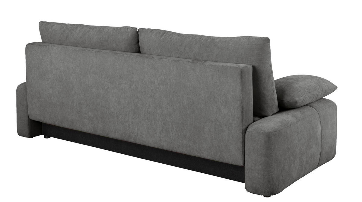 SCHLAFSOFA Grau  inkl. Zierkissen, Rückenkissen  - Schwarz/Grau, Design, Kunststoff/Textil (240/93/108cm) - MID.YOU