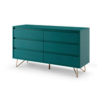 KOMMODE  in 120/70/40 cm  - Blau/Messingfarben, Design, Holzwerkstoff/Metall (120/70/40cm) - Livetastic