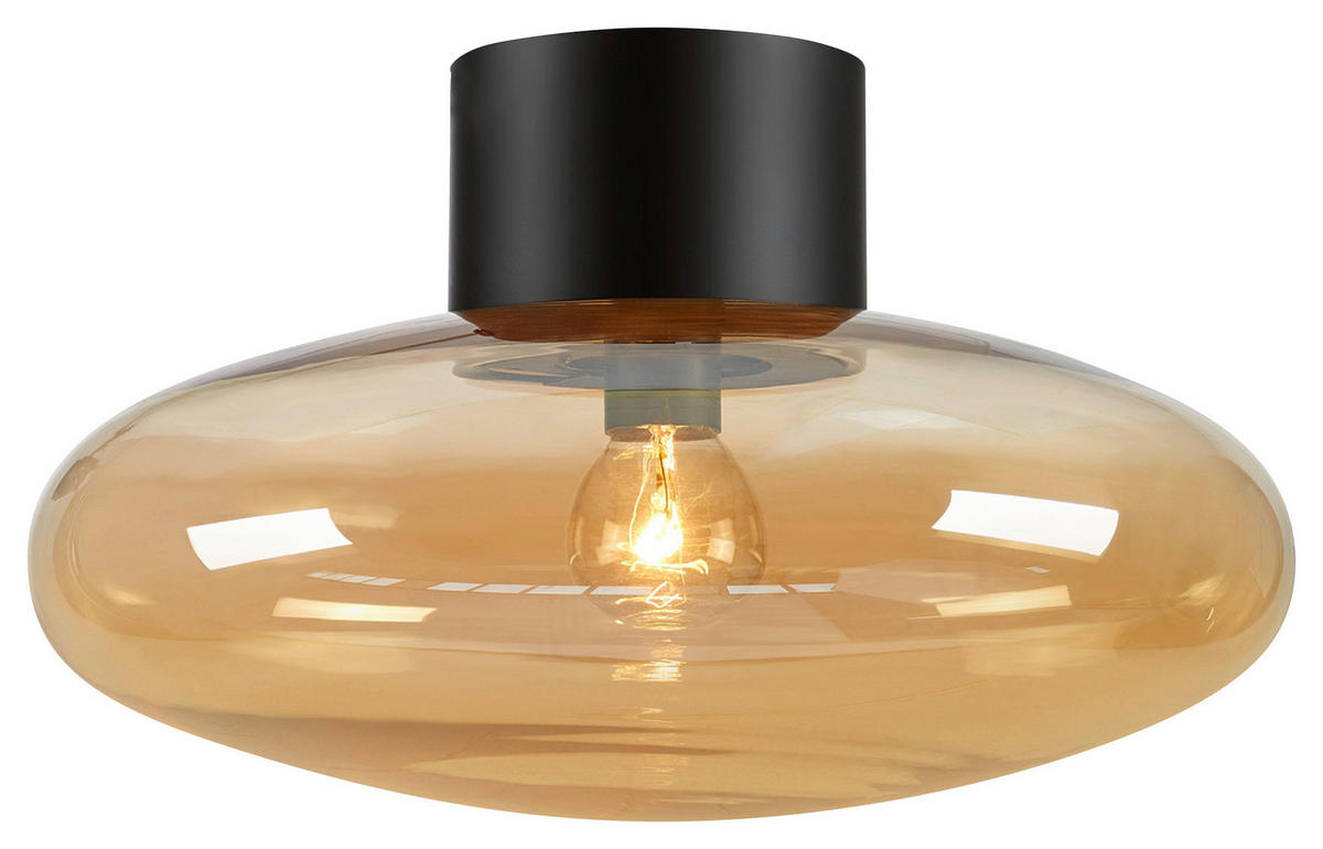 DECKENLEUCHTE  28,5/17 cm    - Bernsteinfarben, Basics, Glas/Metall (28,5/17cm) - Markslöjd