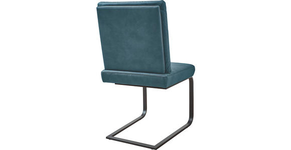 SCHWINGSTUHL in Stahl Mikrofaser - Graublau/Schwarz, Design, Textil/Metall (46/92/60cm) - Dieter Knoll