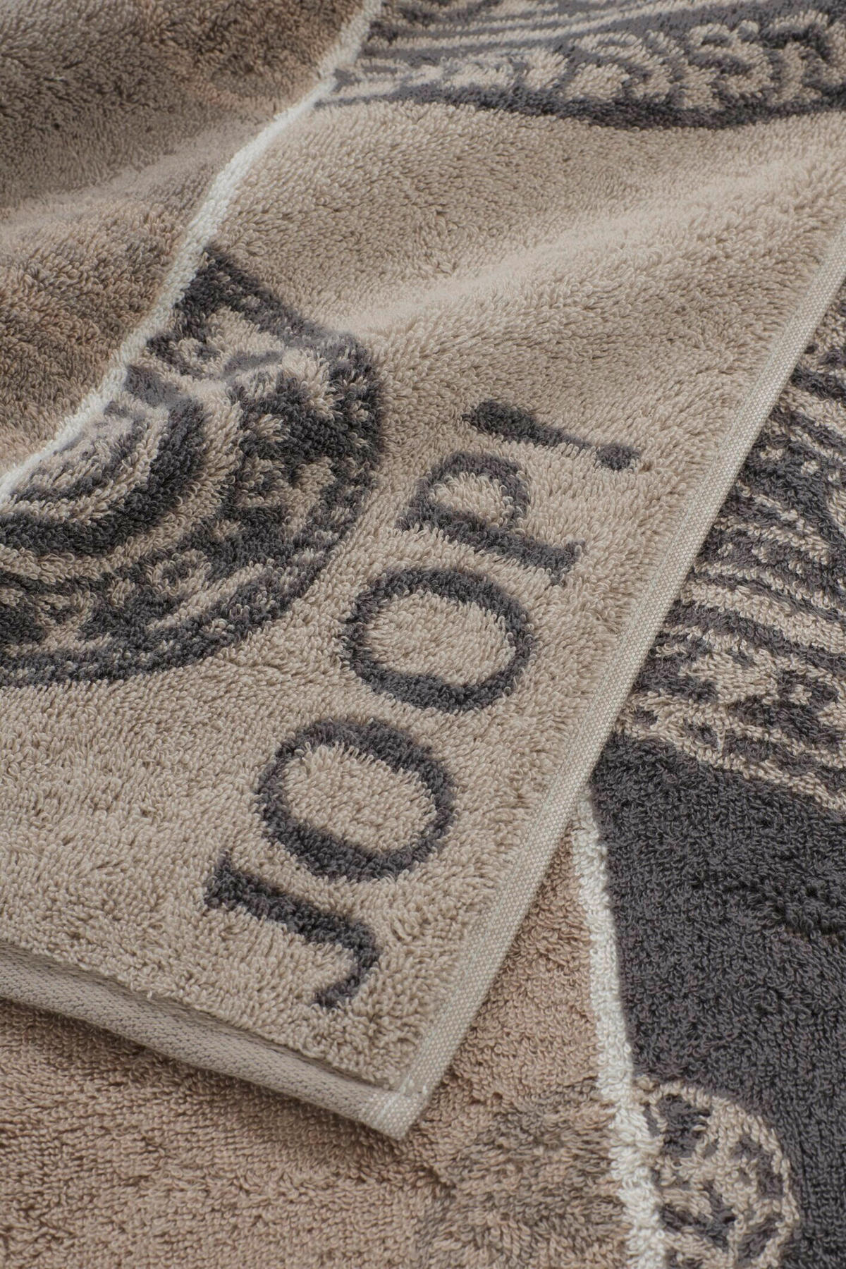 DUSCHTUCH Contour Paisley 80/150 cm  - Taupe/Dunkelgrau, Design, Textil (80/150cm) - Joop!