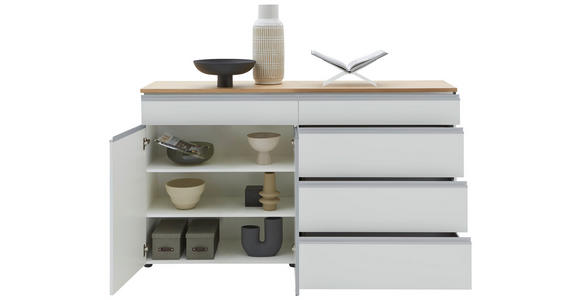 SIDEBOARD 180/102/41 cm  - Eichefarben/Silberfarben, Design, Holz/Holzwerkstoff (180/102/41cm) - Dieter Knoll