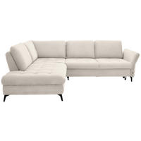 ECKSOFA in Bouclé Creme  - Creme/Schwarz, Natur, Textil/Metall (233/288cm) - Valnatura