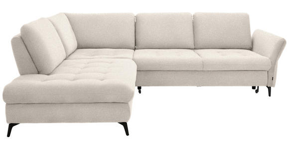 ECKSOFA in Bouclé Creme  - Creme/Schwarz, Natur, Textil/Metall (233/288cm) - Valnatura