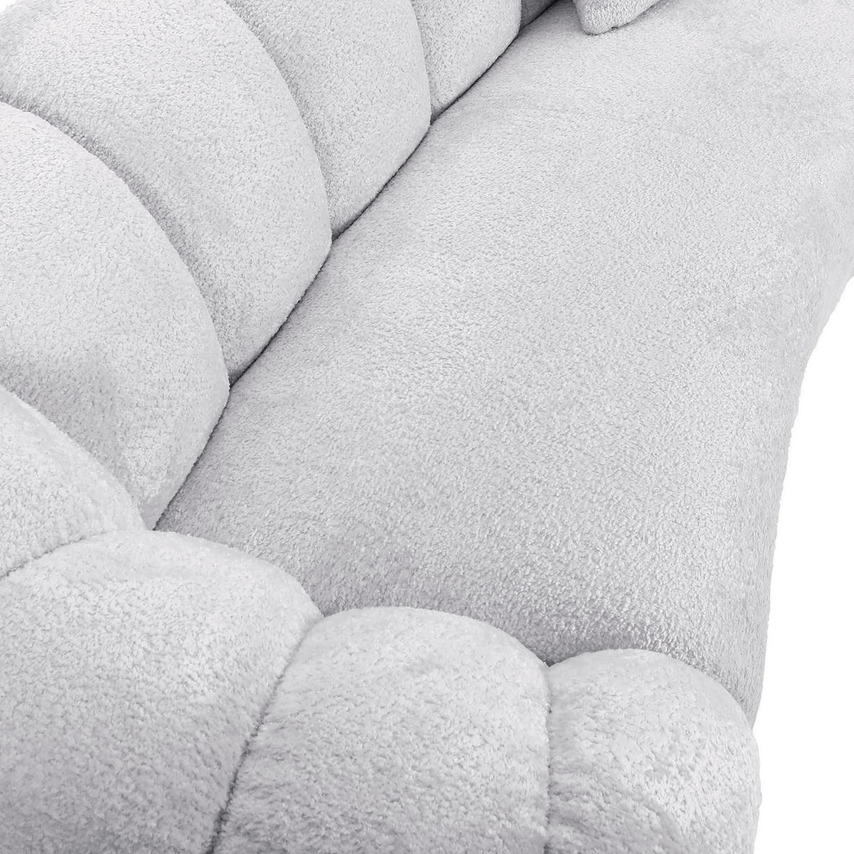 BIGSOFA in Chenille Hellgrau  - Hellgrau/Schwarz, KONVENTIONELL, Kunststoff/Textil (248/78/112cm) - Carryhome