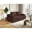 SCHLAFSOFA  mit Liegefunktion, Schlafen auf Sitzhöhe, Rücken echt Cord Braun  - Schwarz/Braun, KONVENTIONELL, Holz/Textil (196/96/103cm) - Carryhome