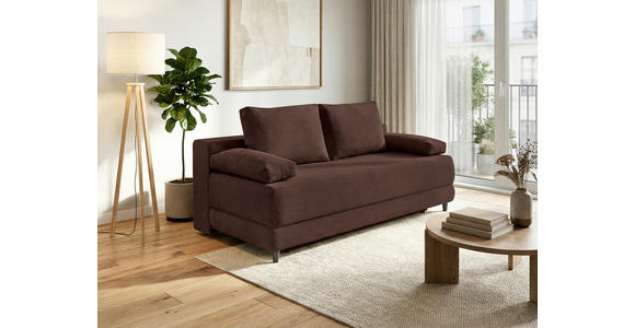 SCHLAFSOFA  mit Liegefunktion, Schlafen auf Sitzhöhe, Rücken echt Cord Braun  - Schwarz/Braun, KONVENTIONELL, Holz/Textil (196/96/103cm) - Carryhome