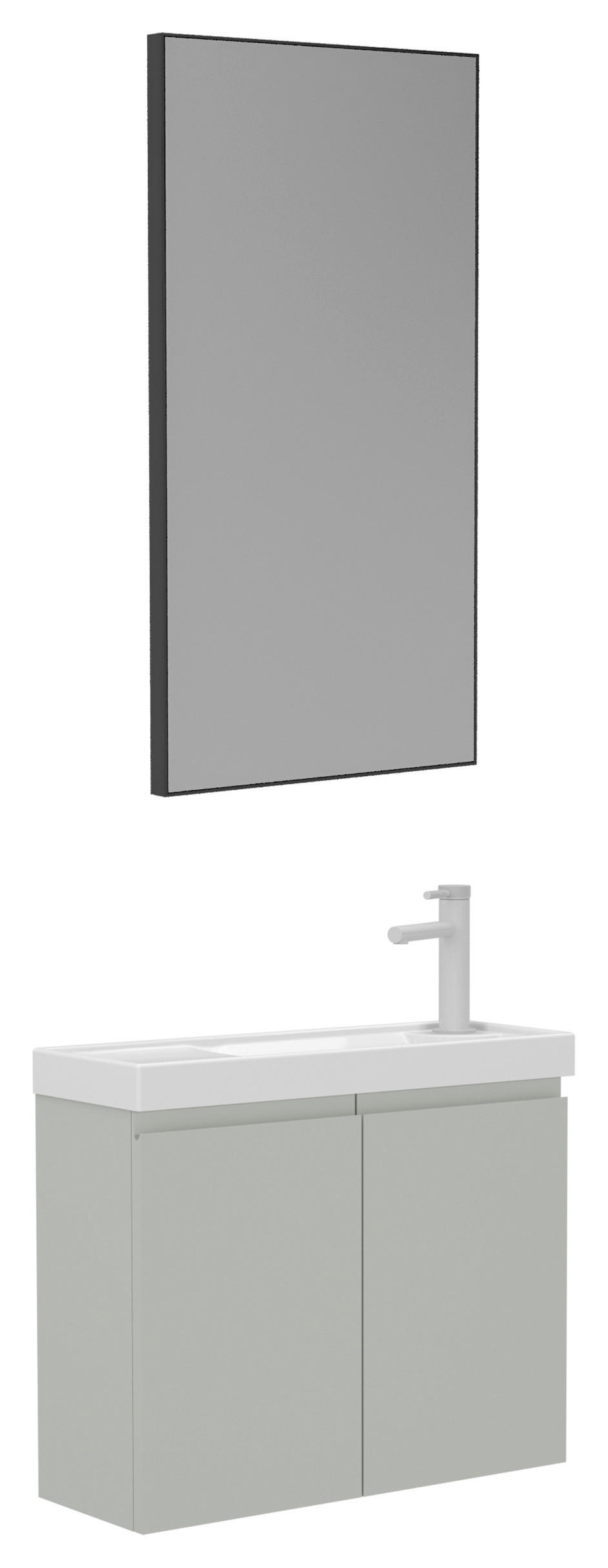 BADEZIMMER 3-teilig in - Kaschmir/Weiß Hochglanz, MODERN, Keramik/Holzwerkstoff (60/140/22cm) - MID.YOU
