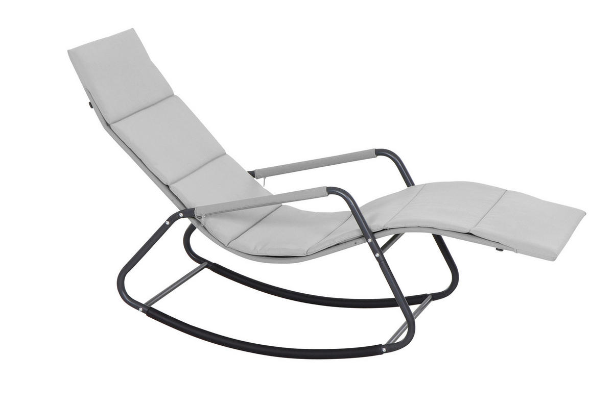 HOJDACIE LEŽADLO kov, plast, textil - sivá, Modern, kov/textil (143/57/84cm) - Siena Garden