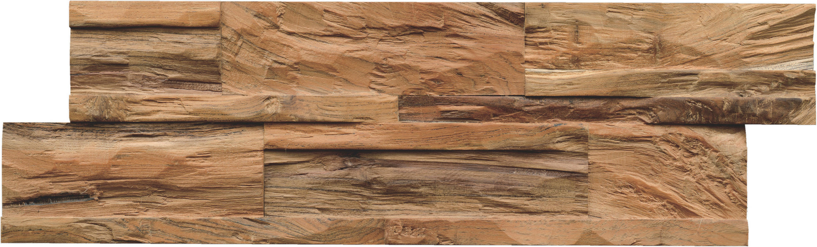 XXXLutz Wandverkleidung Teak Diamandwood Braun 18x2x55.5 cm
