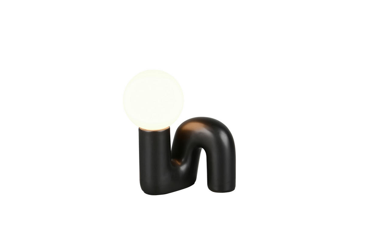 TISCHLEUCHTE Quinn 16,5/21,5/15 cm  - Schwarz/Weiß, Trend, Glas/Keramik (16,5/21,5/15cm)