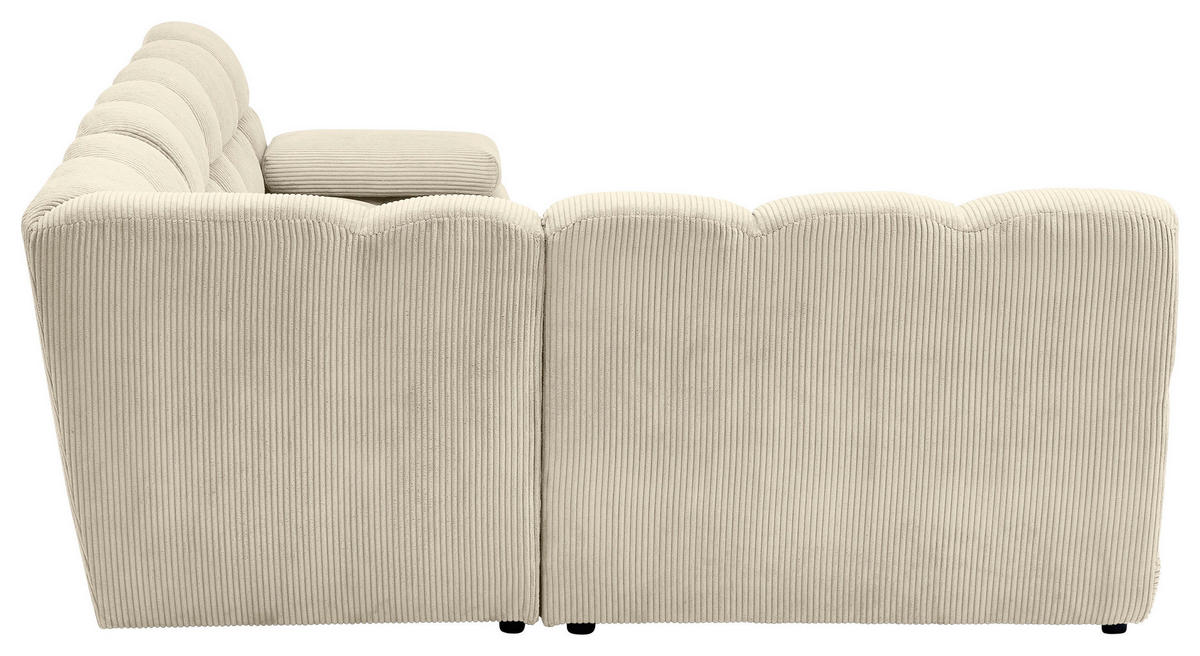 ECKSOFA Beige Cord Rücken echt  - Beige/Schwarz, KONVENTIONELL, Kunststoff/Textil (195/265cm) - Tom Tailor