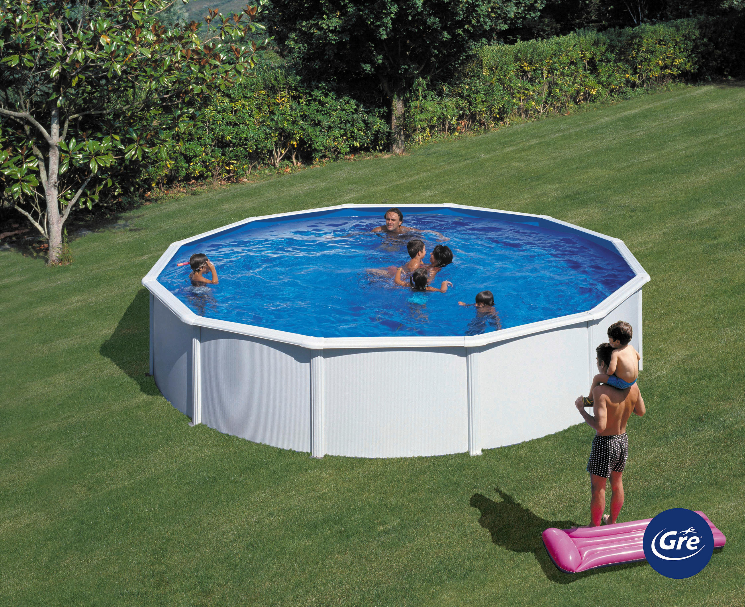 POOL GRE FIDJI KIT550ECO 2023 550/550/120 cm  - Weiß, KONVENTIONELL, Metall (550/550/120cm) - Gre