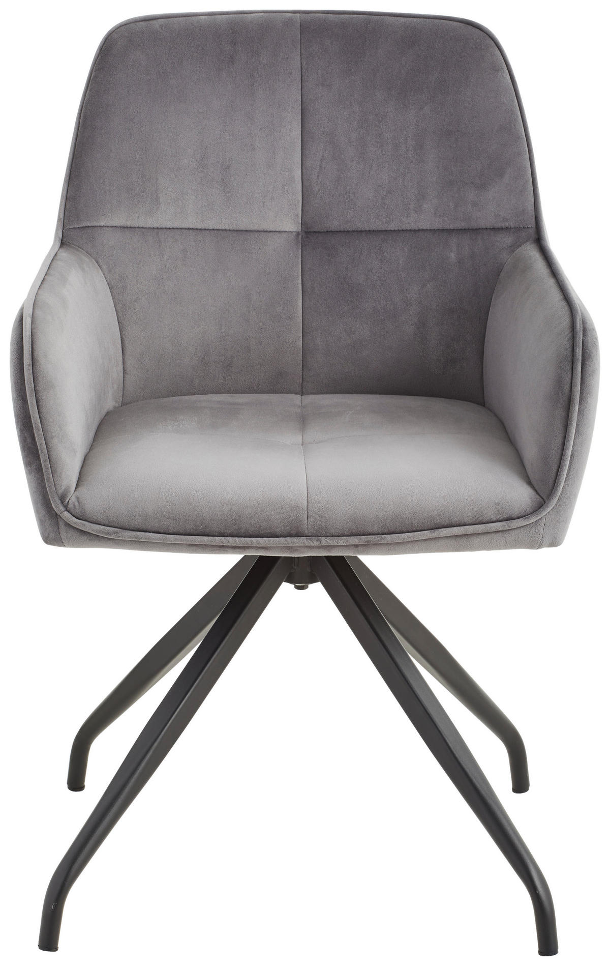 ARMLEHNSTUHL  in Eisen Samt  - Schwarz/Grau, MODERN, Holz/Textil (57/83,5/60cm) - Livetastic