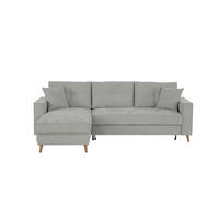 ECKSOFA Dunkelgrau Flachgewebe  - Dunkelgrau, Design, Textil (257/159cm) - MID.YOU