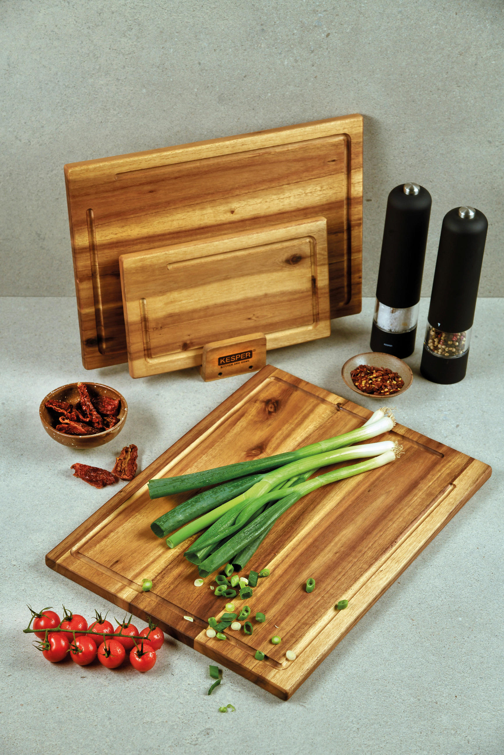SCHNEIDEBRETT-SET 4-teilig    40/11,2/31,5 cm  - Braun, Basics, Holz (40/11,2/31,5cm) - Kesper