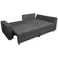 ECKSOFA Graphitfarben Cord  - Schwarz/Graphitfarben, KONVENTIONELL, Kunststoff/Textil (245/153cm) - Carryhome