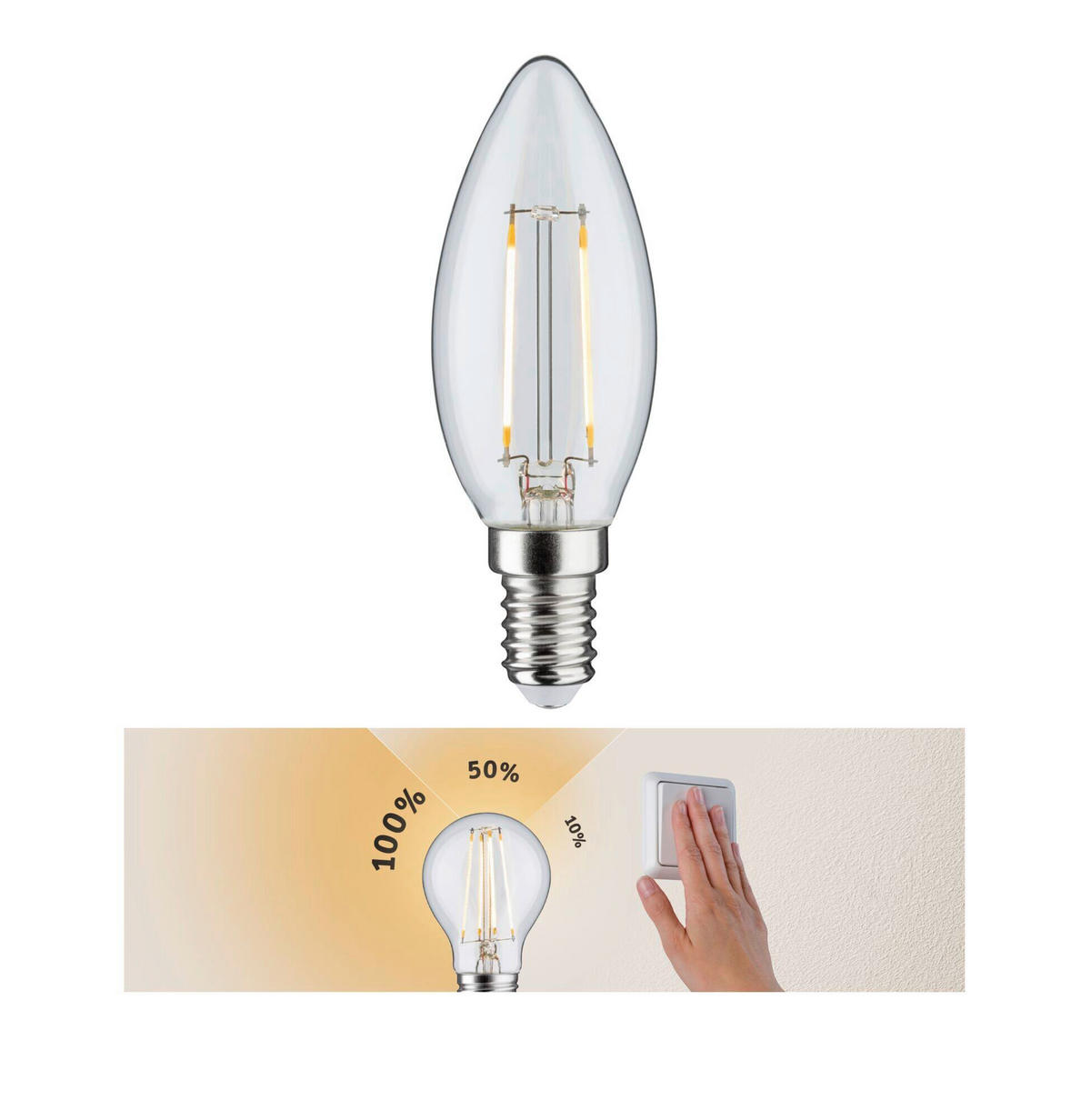 LED-LEUCHTMITTEL   E14 2,7 W 250 lm  - Klar, Basics, Glas (3,5/9,8cm) - Paulmann