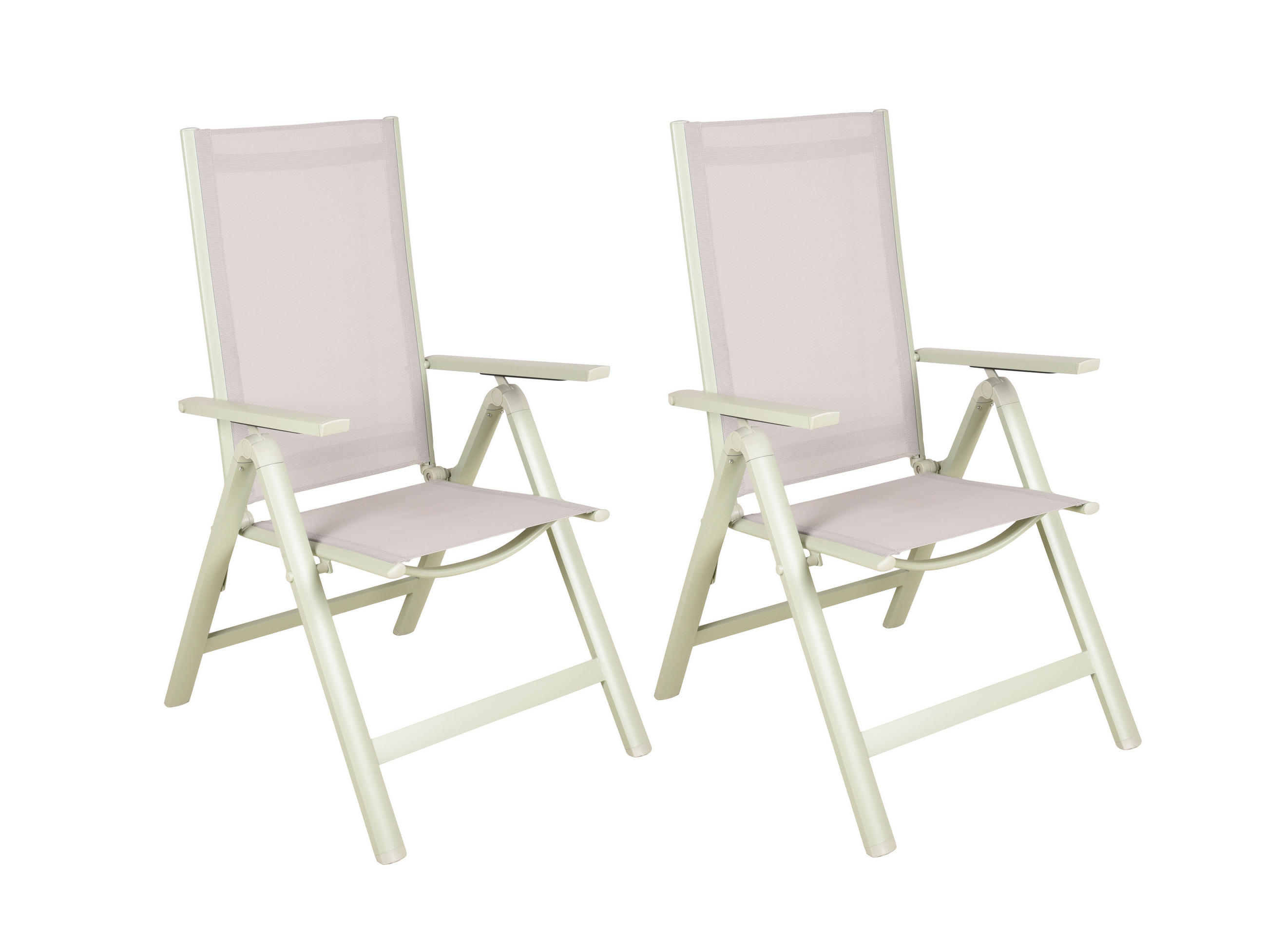 GARTENKLAPPSTUHL-SET in Metall, Kunststoff Grau, Salbeigrün  - Salbeigrün/Grau, MODERN, Kunststoff/Metall (59,5/107/73cm) - Gardenson