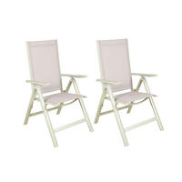 GARTENKLAPPSTUHL-SET in Metall, Kunststoff Grau, Salbeigrün  - Salbeigrün/Grau, MODERN, Kunststoff/Metall (59,5/107/73cm) - Gardenson
