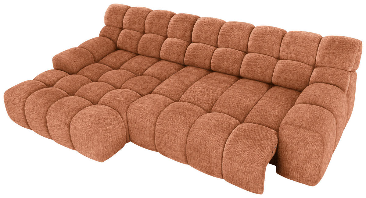 ECKSOFA Rostfarben Webstoff  - Rostfarben/Schwarz, MODERN, Kunststoff/Textil (180/297cm) - Welnova