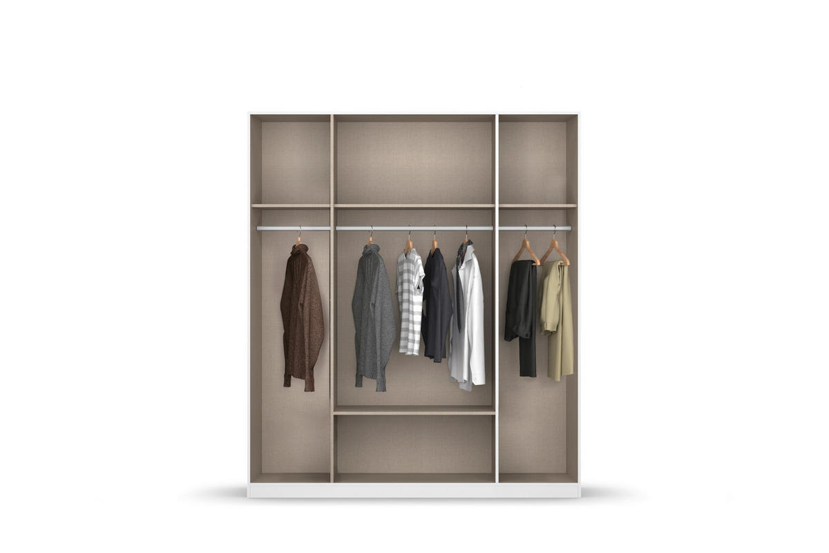 KLEIDERSCHRANK in Weiss, Eiche Artisan  - Weiss/Eiche Artisan, Basics, Holzwerkstoff/Metall (181/210/54cm) - Boxxx