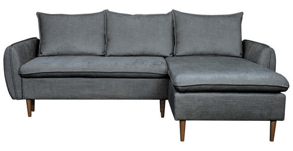 ECKSOFA Graphitfarben Chenille - Buchefarben/Graphitfarben, KONVENTIONELL, Holz/Textil (244/163cm) - Carryhome