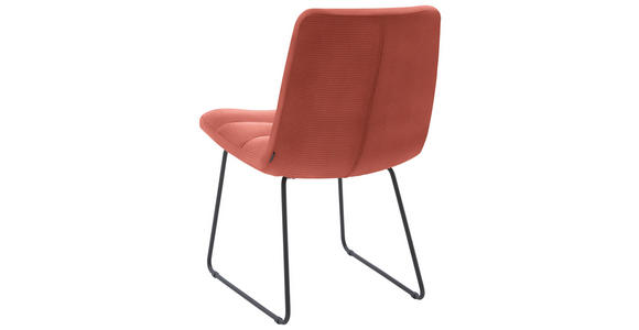 STUHL  in Cord Textil  - Aprikose/Schwarz, Design, Textil/Metall (52/88/66cm) - Dieter Knoll