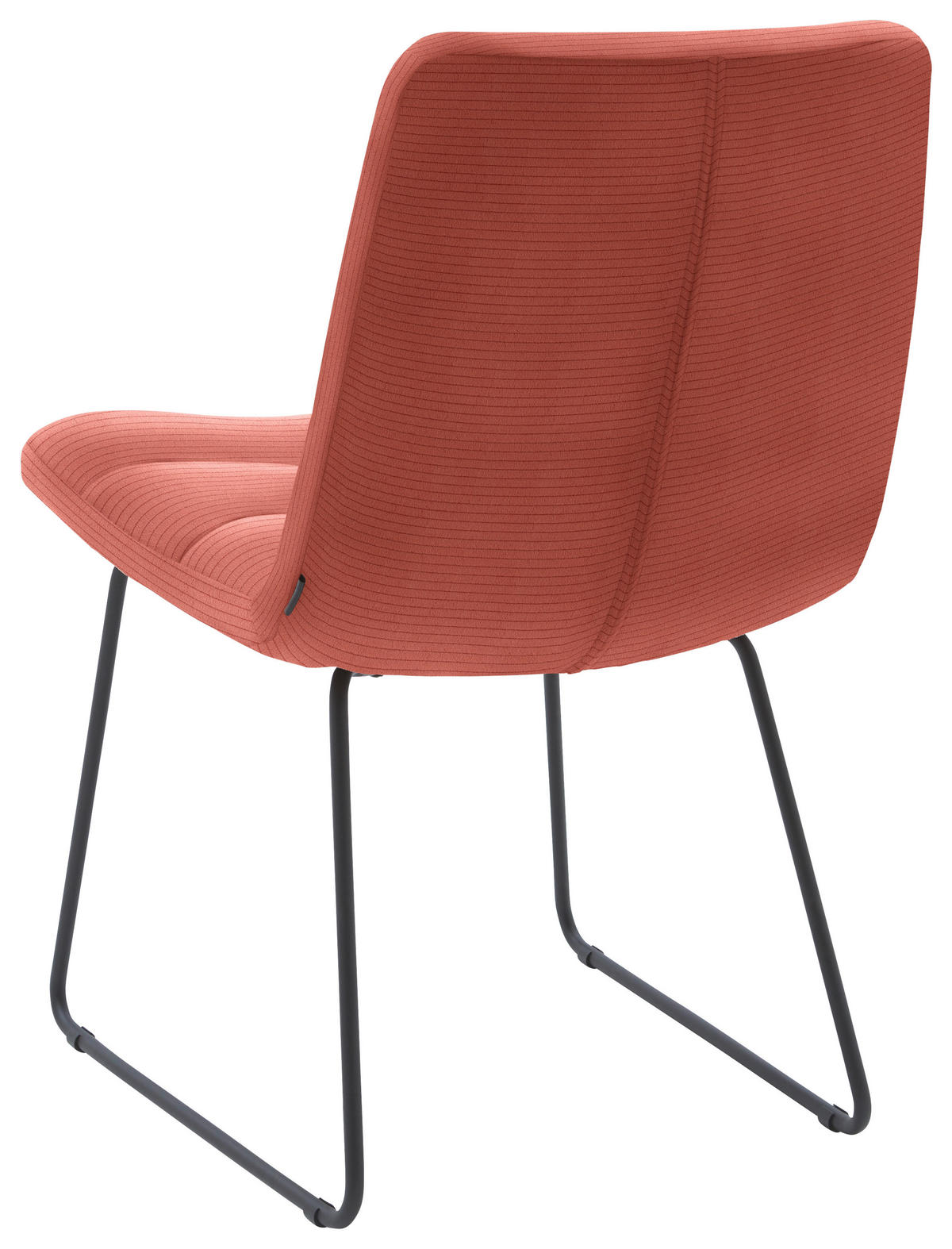 STUHL  in Cord  - Aprikose/Schwarz, Design, Textil/Metall (52/88/66cm) - Dieter Knoll