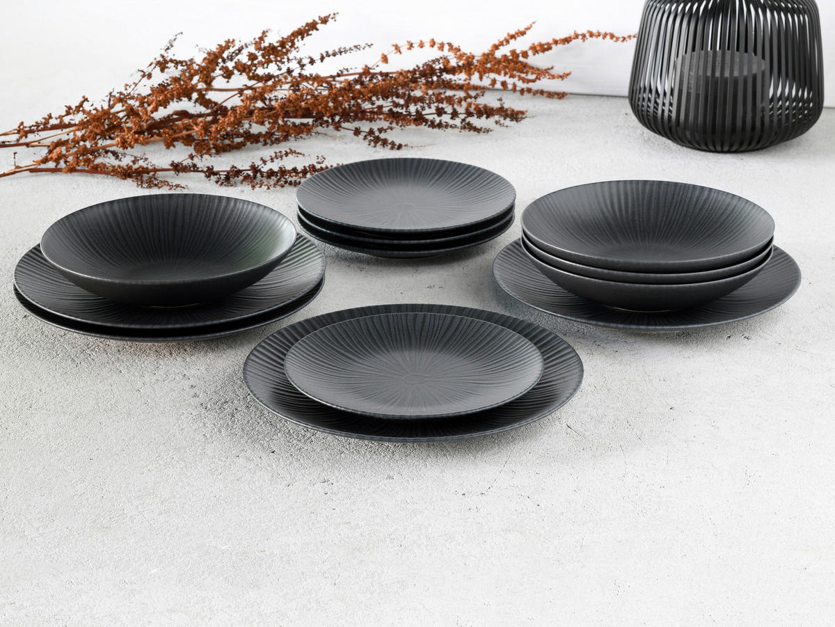 SERVIS Vesuvio black 12 delar  - svart, Basics, keramik - Creatable
