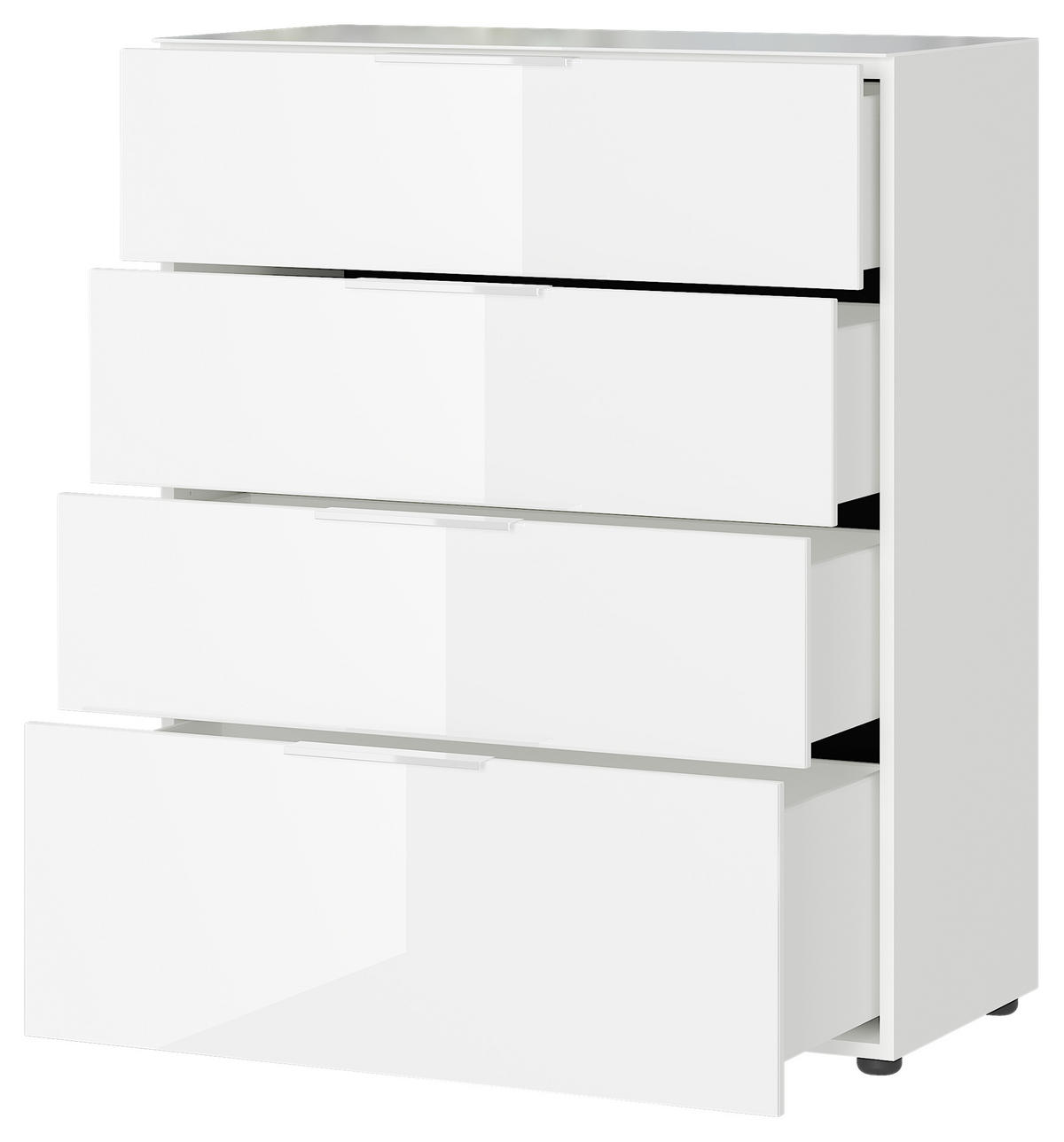 KOMMODE  in 83/101/42 cm  - Chromfarben/Schwarz, KONVENTIONELL, Glas/Holzwerkstoff (83/101/42cm) - Germania