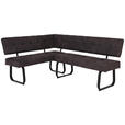 ECKBANK 152/202 cm Mikrofaser Dunkelgrau Metall   - Dunkelgrau/Anthrazit, MODERN, Textil/Metall (152/202cm) - Carryhome