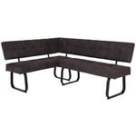 ECKBANK 152/202 cm Mikrofaser Dunkelgrau Metall   - Dunkelgrau/Anthrazit, MODERN, Textil/Metall (152/202cm) - Carryhome