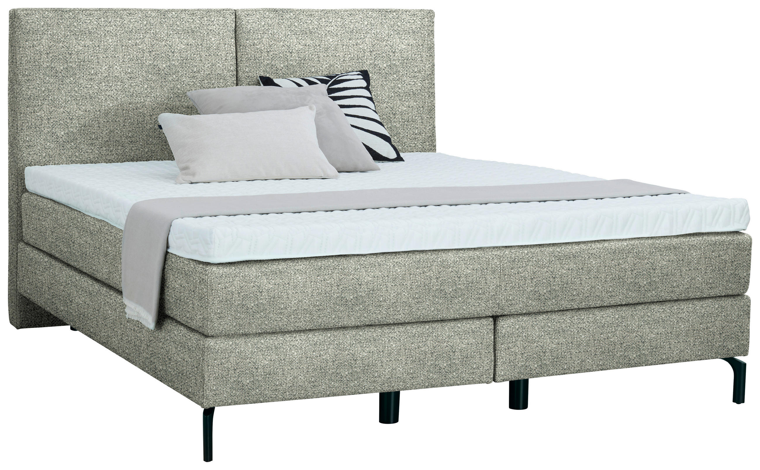 BOXSPRINGBETT 160/200 cm  in Beige  - Beige/Schwarz, KONVENTIONELL, Textil/Metall (160/200cm) - Dieter Knoll