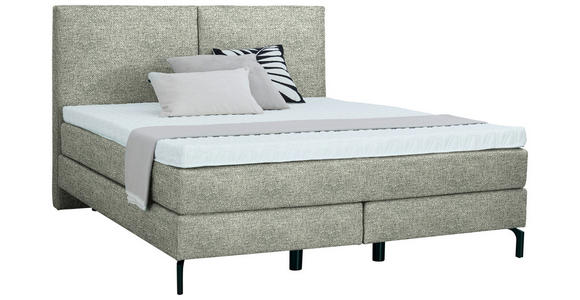 BOXSPRINGBETT 160/200 cm in Beige - Beige/Schwarz, KONVENTIONELL, Textil/Metall (160/200cm) - Dieter Knoll