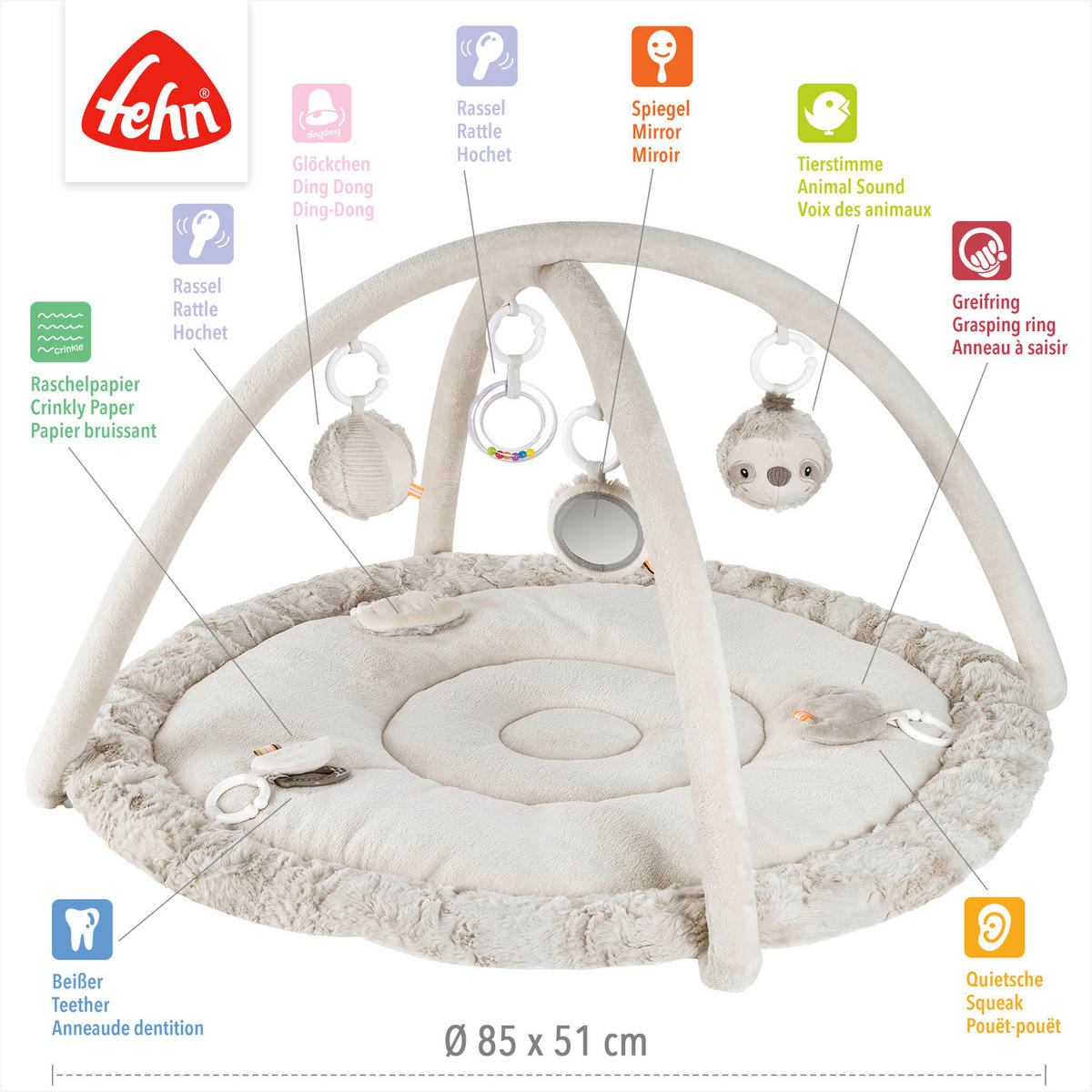 SPIELBOGEN - Hellgrau, Basics, Textil (85/87/49cm) - Fehn