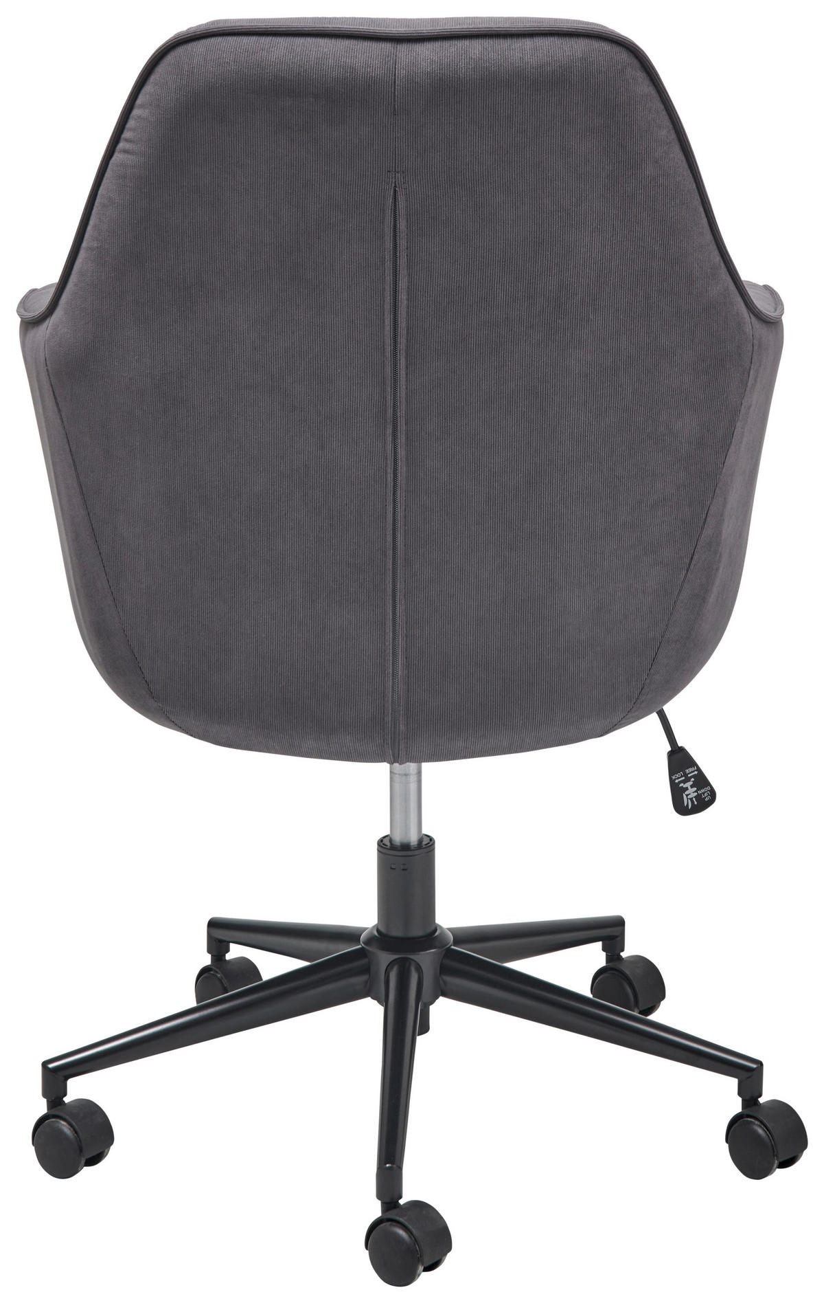 DREHSTUHL  in Cord Dunkelgrau  - Dunkelgrau/Schwarz, Lifestyle, Kunststoff/Textil (63/93-98/71cm) - Livetastic