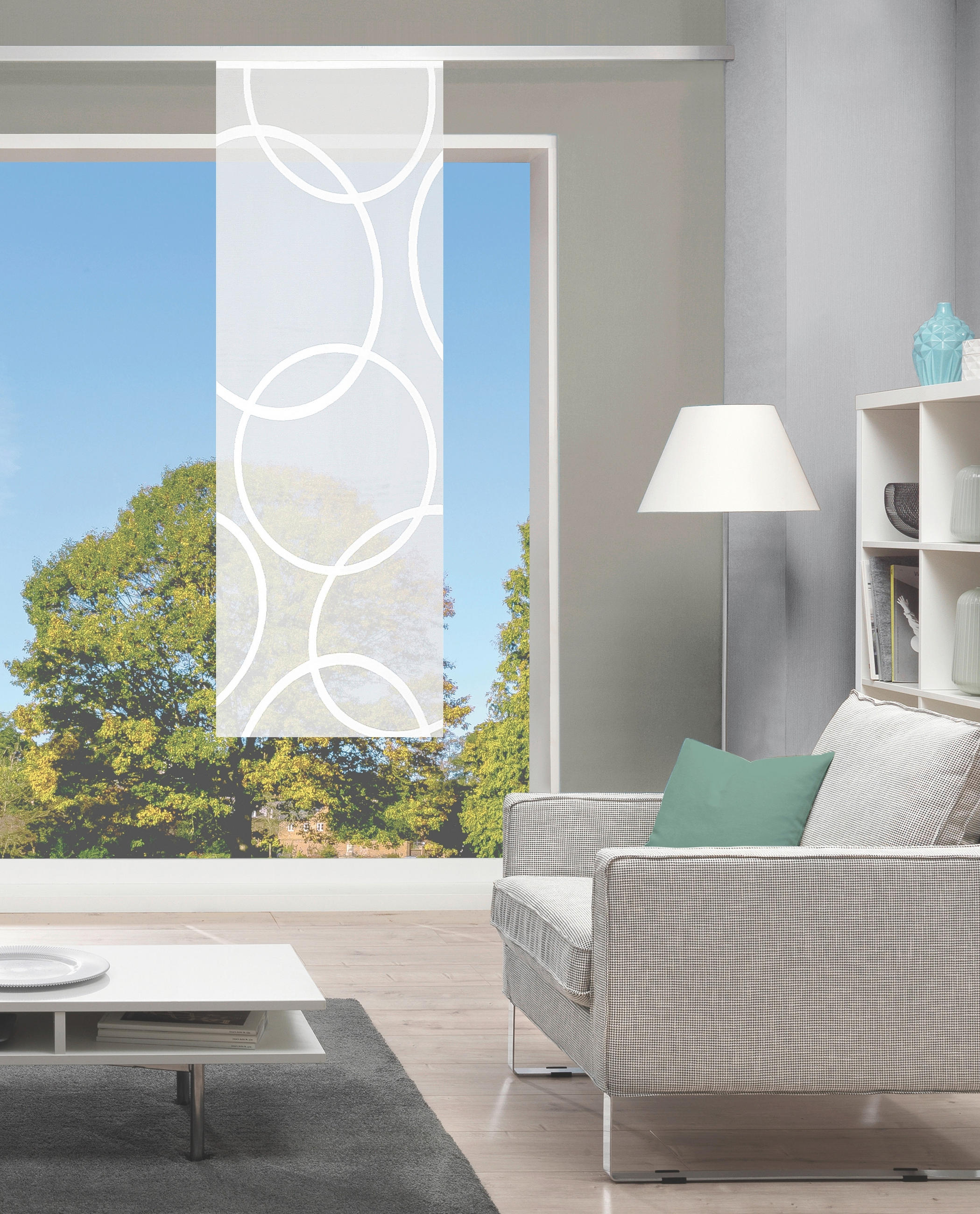 FLÄCHENVORHANG   halbtransparent   57/175 cm  - Weiß, Basics, Textil (57/175cm)
